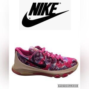 Nike KD 8 ‘Aunt Pearl’ Pink and Purple Floral Basketball Sneakers.